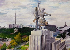    Выставка  работ учащихся ГБУДО г. Москвы «Детская художественная школа №7» " "Ко Дню города""
